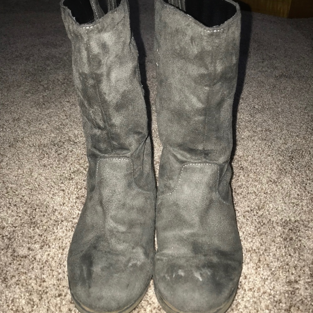 Grey Dress Boots- Mosssimo